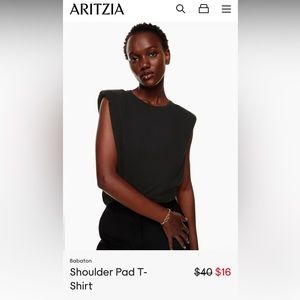 BABATON Black Shoulder Pad T-Shirt - Size Small